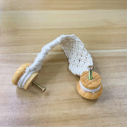 2 Pack Bohemian Style Rope Knobs: Door Handle Rope Knot Cabinet Drawer Pulls for Kitchen Cabinet, Wardrobe
