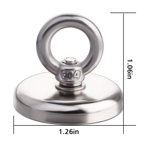 MIKEDE Strong Neodymium Fishing Magnets - 6 Pack, 100 lbs Pulling Force Rare Earth Magnet for Magnetic Fishing