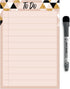 Dry Erase to Do List Vinyl Whiteboard Sticker Decal - Removable & Reusable with Magnetic Fine-Tip Marker Included (6 x