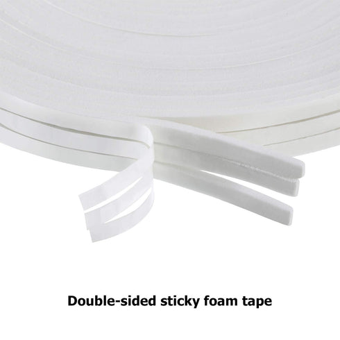 3 Rolls Double Sided Foam Tape, PE Foam Adhesive Tape, 1/4 Inch Wide by 32.8 Feet Long Each Roll