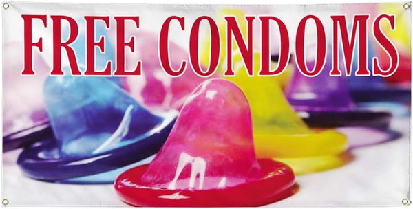Fastasticdeals Vinyl Banner Multiple Sizes Free Condoms Outdoor Advertising Printing Health Care Outdoor