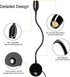3 Dimmable, 360Flexible 3000k-6000k-1 Pack ERAY LED Wall Mounted Reading Light, Bedside Reading Lights for Bed