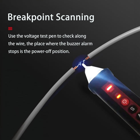 Voltage Tester, Non-Contact Voltage Detector, Electrical Tester with 3 Ranges AC 12V/48V/70V-1000V, Buzzer Alarm