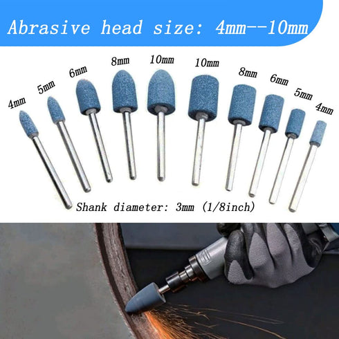 100 Pcs Rotary Grinding Stones - 1/8 Inch Shank Abrasive Mounted Sharpening Bits for Dremel