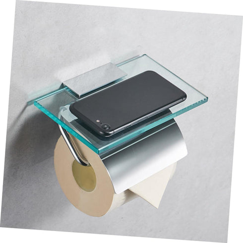 Stylish Toilet Paper Holder with Phone Shelf - WOONEKY Towel Storage Solution