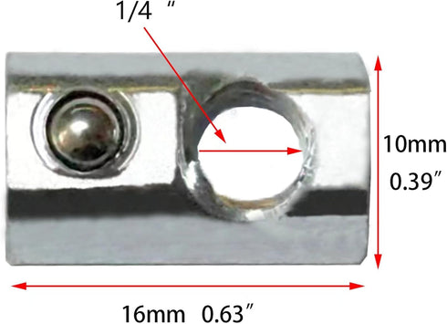 20 Packs 1/4-20 Threaded Steel Roll in T-Nut with Ball Spring, T Slot Accessories for Aluminum Extrusion Profile Rail