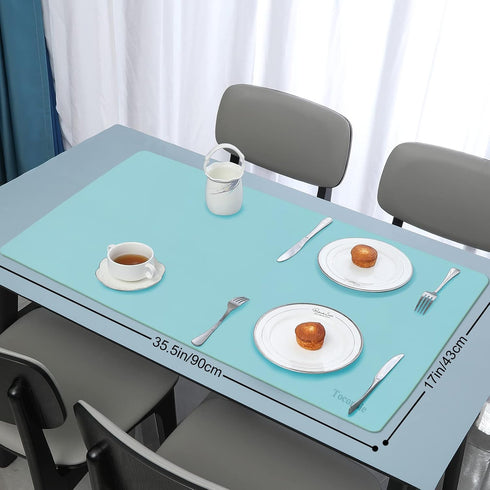 Dual Sided Multifunctional Desk Pad - Tocorpie PU Leather Desk Mat Protector for Laptop Keyboard and Mouse Waterproof
