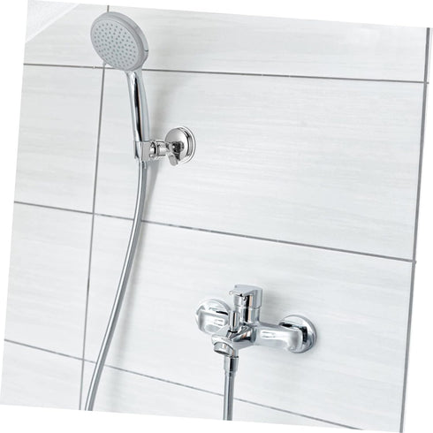 Uonlytech Silver Suction Cup Shower Head Holder Bracket Handheld Wall Mount for Bathroom Stainless Steel No Drill