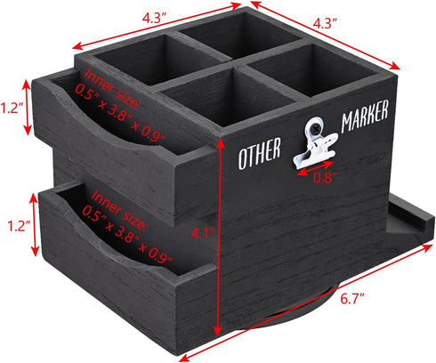 Ikee Design 360-degree Rotating Pen Holder, Desk Organizer with 7 Compartments for Office Supplies