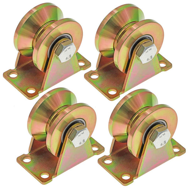 Skelang 2" V-Groove Wheel, Heavy Duty Sliding Gate Casters for Inverted V-Track, Pack of 4