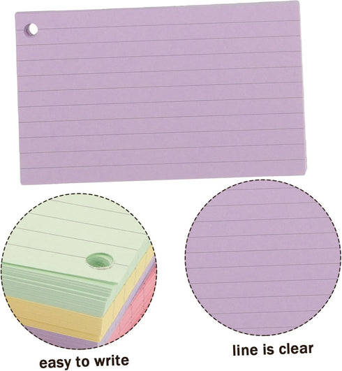 5sets TEHAUX Blank Index Note Cards Binder Writing Cards for Vocabulary Daily Planning and Study Convenient Portable