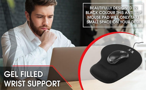 New Horrizon - Ergonomic Mouse Pad with Wrist Rest, Gel Wrist Support Mousepad, Pain Relief Laptop Computer Mouse Pad