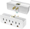 Grounded Adapter 3-Prong to 2-Prong Triple Outlet Converter, UL Listed 3 Pin to 2 Pin Plug Extender with 3 AC Outlets