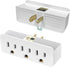 Grounded Adapter 3-Prong to 2-Prong Triple Outlet Converter, UL Listed 3 Pin to 2 Pin Plug Extender with 3 AC Outlets