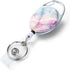Badge Reels Retractable, Double Sided Color Print Pattern Badge Holders with Keychain and Clip