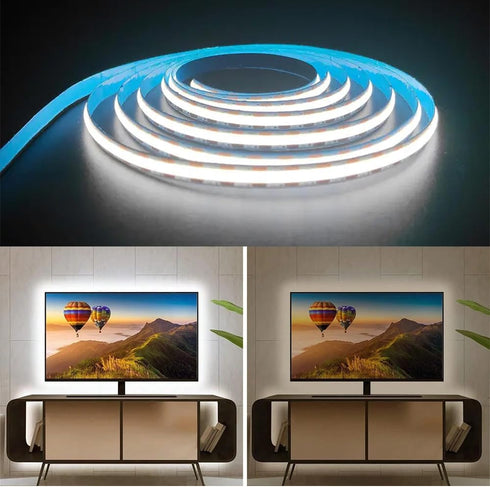 XINGZHI 2Pack 6000K 3.28FT 5V USB LED Light Strip, White COB LED Strip Lights, TV Lights Flexible Small Led Lights