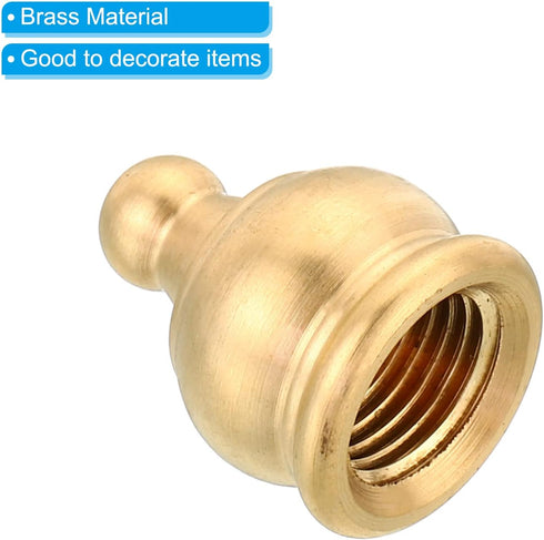 PATIKIL M10 2 Pack 14.5x19mm Thread Lamp Finial Cap Knob, Brass Lamp Shade Harp Top Screw Caps Decoration Light Fixture