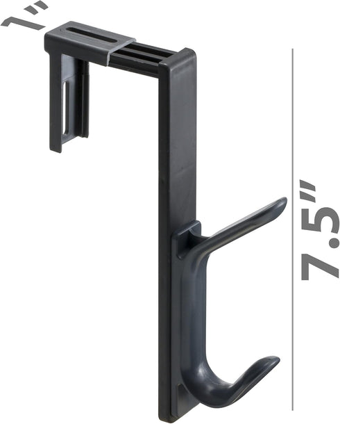 Officemate Double Coat Hooks for Cubicle Panels, Adjustable, 2 Pack (22009), Black