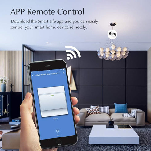 eMylo Mini Smart WiFi Switch, Wireless Relay Light Switch AC 220V, Remote Control Timer for Home Automation