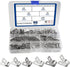 XINGYHENG 90pcs Metal Cable Clamps Fastener Assortment Kit 3.2-9mm for Wire Tube Plastic Wire Cord Management
