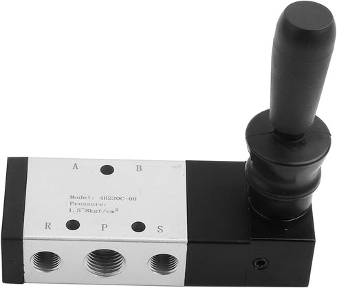 Pneumatic Manual Control Valve 5 Port 3 Position Hand Lever Valve, 0~0.8Mpa, Compact Size, Good Sealing Performance
