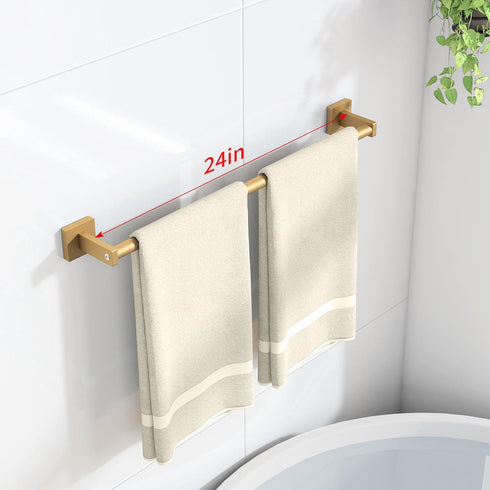 24" 2 Pack MKO Towel Bar for Bathroom, Towel Racks for Bathroom Hanger Wall Mounted, Hand Towel Holder Rod with Metal