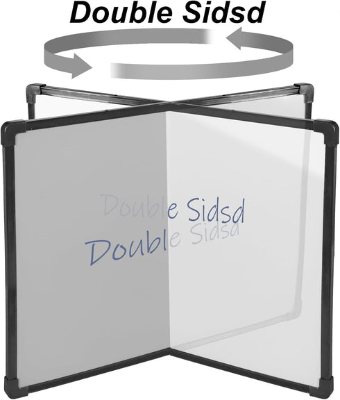 Double-Sided Small White Board, 11" x 7" Mini Hanging Dry Erase Board with Black Frame for Home School Office