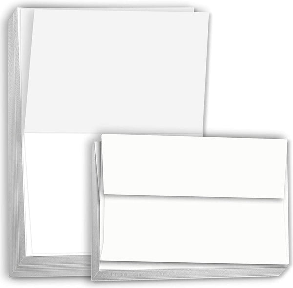 Hamilco White Cardstock Paper, Folded A6 Cards with Envelopes 4.5" x 6.25",