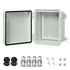 LeMotech Electrical Box, IP67 Waterproof Hinged Cover Junction Box, ABS Plastic Enclosure with Mounting Plate, Grey