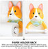 SHINEOFI 1Pc Corgi Design Wall Mounted Tissue Storage Rack Cute Cartoon Toilet Paper Holder for Home Decor