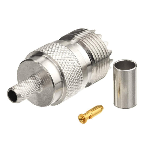 wlaniot PL259 + SO239 Crimp Connectors Kit for RG58 RG142 RG400 LMR195 Coaxial Jumper Cable