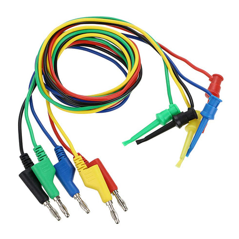 Sumnacon 39 Inch Multimeter Test Lead Set - 5 Pcs Wire Cable Kit with Protective, Flexible Test Hook Leads for 500V/5A
