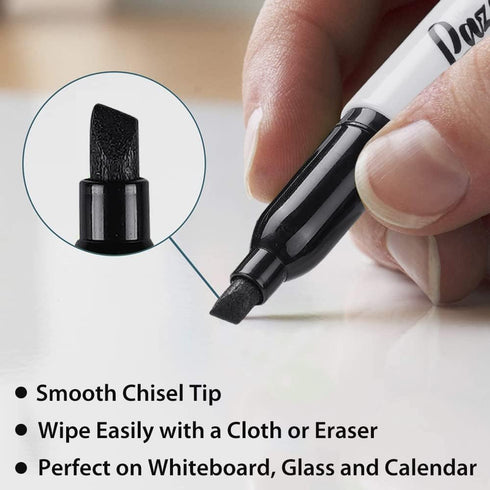 Dry Erase Markers Bulk, 96 Pack Black Chisel Tip Low Odor Whiteboard Markers for School, Office, Writing on White Board