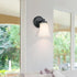 XiNBEi Lighting Wall Sconce, 1 Light Black Glass Vanity Light for Bathroom & Hallway, Model XB-W1235-1-MB