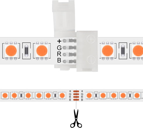 DORHEA 12Pcs 4 10mm/0.39in 5050 LED Strip Connectors Pin Connector Wide LED Tape Light Clips Lights Adapter Connectors