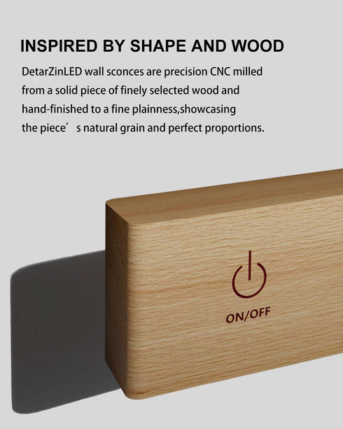 Bedroom,Dimmable DetarZinLED Wall Lights Battery Operated Wooden,Magnetic Wall Sconces Rechargeable,Adhesive Wall