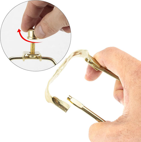 8 Inch Brass Lamp Harp Holder Kits with Finials, Light Duty Set of 2 DIY Lighting Accessories for Horn Frame Lampshade
