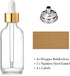AOZITA 4 Pcs, 1 oz Golden Cap Clear Dropper Bottles (30ml) with 1 Funnel & 4 Labels - Glass Tincture Bottles for Essential Oils with Eye Droppers - Leak Proof Travel Bottles for Liquids by AOZITA