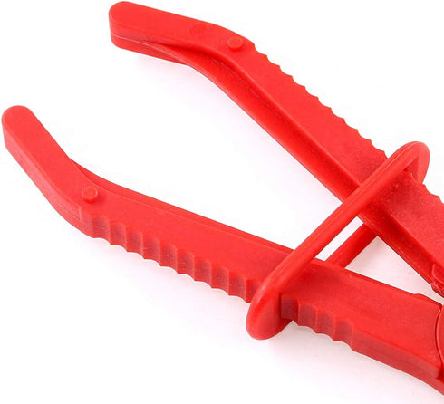 Swpeet 3Pcs Red Line Clamps Flexible Hose Clamps Pliers Kit, Hose Pinch Off Pliers Set for Brake Hoses, Fuel Hoses,