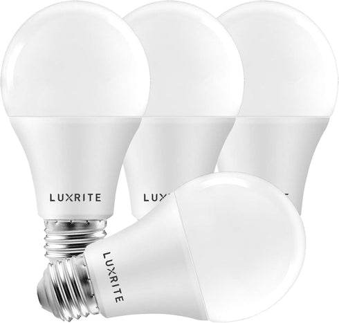 LUXRITE A19 LED Light Bulbs 100 Watt Equivalent Dimmable 2700K Warm White 1600 Lumens E26 Medium Base Indoor Outdoor (4