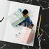 WAVEYU Pencil Holder, Cute Marble Decorative Pencil Cup for Desk, Makeup Brush Holder, Durable Ceramic Organizer