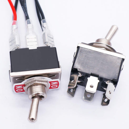 TWTADE 3 Pcs 6 Pin Toggle Rocker Switches ON/ON Latching DPDT Heavy Duty 16A 250VAC with Waterproof Cap