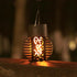 2 Pack Solar Outdoor Lights Simulation Flame Chandelier Decorative Hanging LED Round Ball Lights Solar Garden Lights
