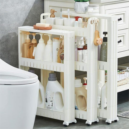 LYFJMUS 3.5 (2 ''Slim Rolling Storage Cart with Wheels Bathroom Storage Cart Mobile Shelving Laundry Room Organizer