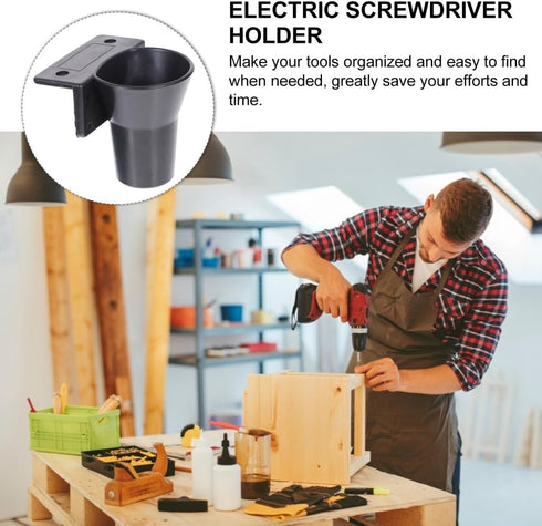 3 Inch Electric Screwdriver Holder Wall Mounted Storage Cup Organizer Compact Power Tool Accessories Stand for Workshop