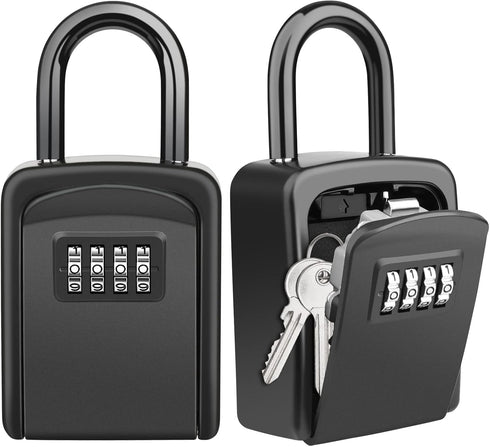 Lock Box, Diyife Key Lock Box for 5 Keys, Portable 4-Digit Combination Waterproof Key Safe for Home Garage Office (2
