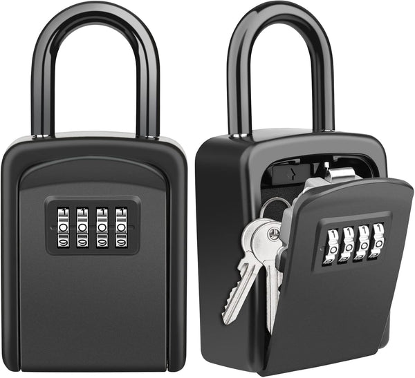 Lock Box, Diyife Key Lock Box for 5 Keys, Portable 4-Digit Combination Waterproof Key Safe for Home Garage Office (2