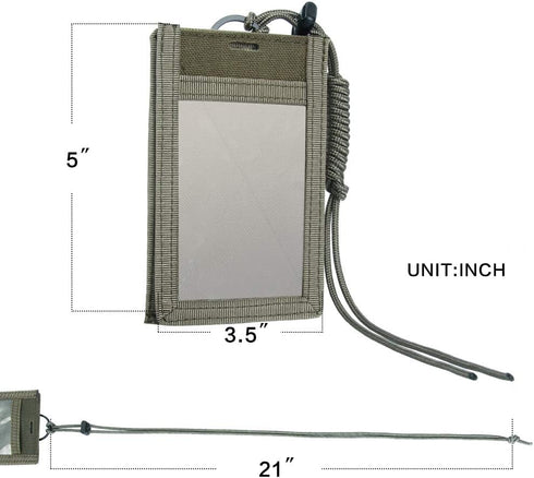 EXCELLENT ELITE SPANKER Tactical ID Card Holder - Adjustable Neck Lanyard Key Ring Loop Badge Holder (Ranger Green)