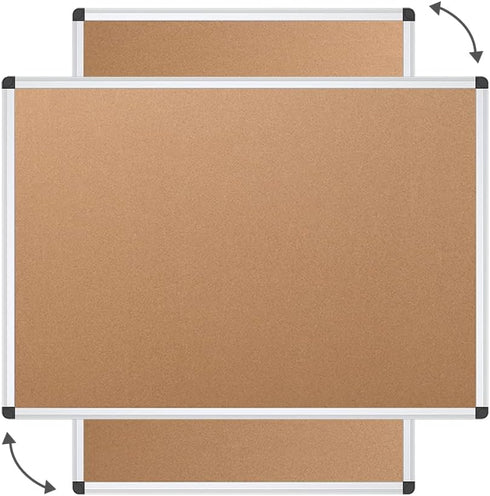 VIZ-PRO Cork Notice Board, 36 x 24 Inches with Silver Aluminium Frame