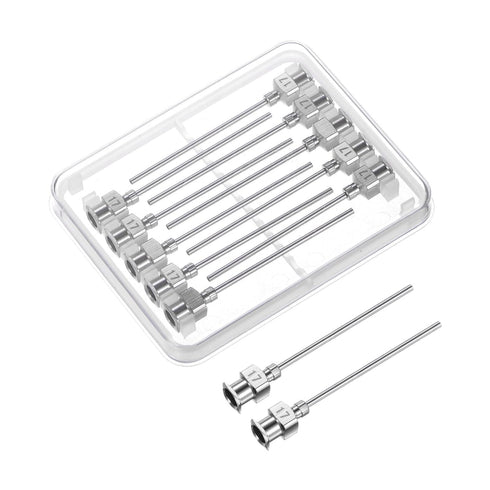 12pcs 17Gauge Stainless Steel Dispensing Needles, 1 1/2" Blunt Tips Luer Lock for Glue, Ink, Thick Liquids, Lab Use